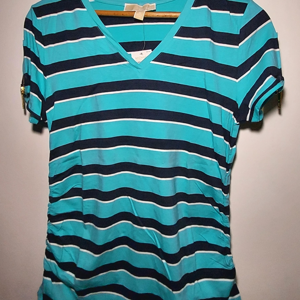 Michael Kors Striped Blue and White Women's Top